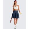 image:imageG4Free 20 Knee Length Tennis Skirts for Women High Waisted Golf Skorts Soft Athletic Builtin Shorts 3 PocketsDark Navy