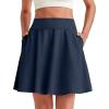 image:imageG4Free 20 Knee Length Tennis Skirts for Women High Waisted Golf Skorts Soft Athletic Builtin Shorts 3 PocketsDark Navy