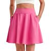 image:imageG4Free 20 Knee Length Tennis Skirts for Women High Waisted Golf Skorts Soft Athletic Builtin Shorts 3 PocketsRose Pink
