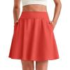 image:imageG4Free 20 Knee Length Tennis Skirts for Women High Waisted Golf Skorts Soft Athletic Builtin Shorts 3 PocketsRust Orange