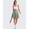 image:imageG4Free 20 Knee Length Tennis Skirts for Women High Waisted Golf Skorts Soft Athletic Builtin Shorts 3 PocketsSmoky Green