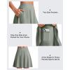 image:imageG4Free 20 Knee Length Tennis Skirts for Women High Waisted Golf Skorts Soft Athletic Builtin Shorts 3 PocketsSmoky Green