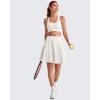 image:imageG4Free 20 Knee Length Tennis Skirts for Women High Waisted Golf Skorts Soft Athletic Builtin Shorts 3 PocketsWhite