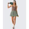 image:imageG4Free Chillwhisp Bubble Shorts for Women 3 Drawstring with Pockets Lightweight Workout Casual SkortGray Olive