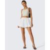image:imageG4Free Chillwhisp Bubble Shorts for Women 3 Drawstring with Pockets Lightweight Workout Casual SkortWhite