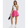 image:imageG4Free Chillwhisp Bubble Tennis Skirts for Women  14 Mini Athletic Ruffled Hem Casual Skorts Inner Shorts with 3 PocketsRose Pink