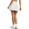 image:imageG4Free Chillwhisp Bubble Tennis Skirts for Women  14 Mini Athletic Ruffled Hem Casual Skorts Inner Shorts with 3 PocketsWhite