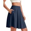 image:imageG4Free 20 Knee Length Tennis Skirts for Women High Waisted Golf Skorts Soft Athletic Builtin Shorts 3 PocketsDark Navy