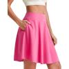 image:imageG4Free 20 Knee Length Tennis Skirts for Women High Waisted Golf Skorts Soft Athletic Builtin Shorts 3 PocketsRose Pink