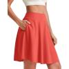 image:imageG4Free 20 Knee Length Tennis Skirts for Women High Waisted Golf Skorts Soft Athletic Builtin Shorts 3 PocketsRust Orange