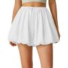 image:imageG4Free Chillwhisp Bubble Shorts for Women 3 Drawstring with Pockets Lightweight Workout Casual SkortWhite