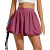 image:imageG4Free Chillwhisp Bubble Tennis Skirts for Women  14 Mini Athletic Ruffled Hem Casual Skorts Inner Shorts with 3 PocketsDark Burgundy