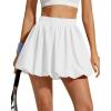 image:imageG4Free Chillwhisp Bubble Tennis Skirts for Women  14 Mini Athletic Ruffled Hem Casual Skorts Inner Shorts with 3 PocketsWhite