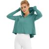 image:imageG4Free Womens UPF 50 Sun Protection Hoodie Shirts Lightweight Quick Dry Long Sleeve Zip Jacket with Pocket Hiking OutdoorMyrtle Green