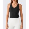 image:imageG4Free BareFeel Removable Padded Built in Bra Tank Tops Workout Racerback Yoga Tanks Athletic Gym Slim Fit TopBlack