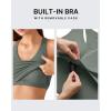 image:imageG4Free BareFeel Removable Padded Built in Bra Tank Tops Workout Racerback Yoga Tanks Athletic Gym Slim Fit TopGray Sage