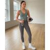 image:imageG4Free BareFeel Removable Padded Built in Bra Tank Tops Workout Racerback Yoga Tanks Athletic Gym Slim Fit TopGray Sage