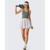 image:imageG4Free BareFeel Removable Padded Built in Bra Tank Tops Workout Racerback Yoga Tanks Athletic Gym Slim Fit TopGray Sage