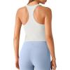 image:imageG4Free BareFeel Removable Padded Built in Bra Tank Tops Workout Racerback Yoga Tanks Athletic Gym Slim Fit TopPure White
