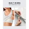 image:imageG4Free BareFeel Removable Padded Built in Bra Tank Tops Workout Racerback Yoga Tanks Athletic Gym Slim Fit TopPure White