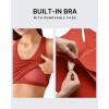 image:imageG4Free BareFeel Removable Padded Built in Bra Tank Tops Workout Racerback Yoga Tanks Athletic Gym Slim Fit TopRust Orange