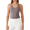 image:imageG4Free BareFeel Removable Padded Built in Bra Tank Tops Workout Racerback Yoga Tanks Athletic Gym Slim Fit TopTaupe