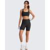 image:imageG4Free BareFeel Square Neck Sports Bra Padded for Women  Strappy Y Back Crop Tank Tops Workout CamisoleBlack