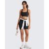 image:imageG4Free BareFeel Square Neck Sports Bra Padded for Women  Strappy Y Back Crop Tank Tops Workout CamisoleBlack