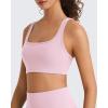 image:imageG4Free BareFeel Square Neck Sports Bra Padded for Women  Strappy Y Back Crop Tank Tops Workout CamisoleBlush