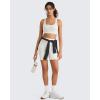 image:imageG4Free BareFeel Square Neck Sports Bra Padded for Women  Strappy Y Back Crop Tank Tops Workout CamisolePure White