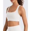 image:imageG4Free BareFeel Square Neck Sports Bra Padded for Women  Strappy Y Back Crop Tank Tops Workout CamisolePure White