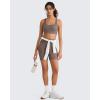 image:imageG4Free BareFeel Square Neck Sports Bra Padded for Women  Strappy Y Back Crop Tank Tops Workout CamisoleTaupe