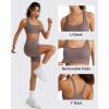image:imageG4Free BareFeel Square Neck Sports Bra Padded for Women  Strappy Y Back Crop Tank Tops Workout CamisoleTaupe