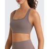 image:imageG4Free BareFeel Square Neck Sports Bra Padded for Women  Strappy Y Back Crop Tank Tops Workout CamisoleTaupe