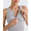image:imageG4Free BareFeel Tennis Yoga Tank Tops Half Zip Workout Athletic Sleeveless Athleisure Tanks High Neck Gym Golf Slim FitChime Gray