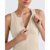 image:imageG4Free BareFeel Tennis Yoga Tank Tops Half Zip Workout Athletic Sleeveless Athleisure Tanks High Neck Gym Golf Slim FitLight Khaki
