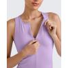 image:imageG4Free BareFeel Tennis Yoga Tank Tops Half Zip Workout Athletic Sleeveless Athleisure Tanks High Neck Gym Golf Slim FitLight Purple