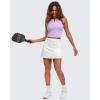 image:imageG4Free BareFeel Tennis Yoga Tank Tops Half Zip Workout Athletic Sleeveless Athleisure Tanks High Neck Gym Golf Slim FitLight Purple