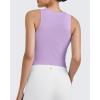 image:imageG4Free BareFeel Tennis Yoga Tank Tops Half Zip Workout Athletic Sleeveless Athleisure Tanks High Neck Gym Golf Slim FitLight Purple