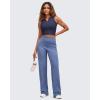image:imageG4Free BareFeel Tennis Yoga Tank Tops Half Zip Workout Athletic Sleeveless Athleisure Tanks High Neck Gym Golf Slim FitRoyal Blue