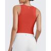 image:imageG4Free BareFeel Tennis Yoga Tank Tops Half Zip Workout Athletic Sleeveless Athleisure Tanks High Neck Gym Golf Slim FitRust Orange