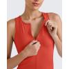 image:imageG4Free BareFeel Tennis Yoga Tank Tops Half Zip Workout Athletic Sleeveless Athleisure Tanks High Neck Gym Golf Slim FitRust Orange