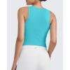image:imageG4Free BareFeel Tennis Yoga Tank Tops Half Zip Workout Athletic Sleeveless Athleisure Tanks High Neck Gym Golf Slim FitSky Blue