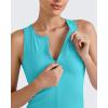 image:imageG4Free BareFeel Tennis Yoga Tank Tops Half Zip Workout Athletic Sleeveless Athleisure Tanks High Neck Gym Golf Slim FitSky Blue