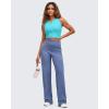 image:imageG4Free BareFeel Tennis Yoga Tank Tops Half Zip Workout Athletic Sleeveless Athleisure Tanks High Neck Gym Golf Slim FitSky Blue