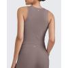 image:imageG4Free BareFeel Tennis Yoga Tank Tops Half Zip Workout Athletic Sleeveless Athleisure Tanks High Neck Gym Golf Slim FitTaupe