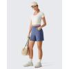 image:imageG4Free EverGoing Athletic Shorts for Women  5 High Waisted Wide Leg Casual Shorts with PocketsDenim Blue