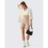 image:imageG4Free EverGoing Athletic Shorts for Women  5 High Waisted Wide Leg Casual Shorts with PocketsLight Khaki