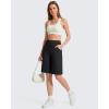image:imageG4Free EverGoing Bermuda Shorts for Women 10  High Waisted Knee Length Athletic Casual Shorts with PocketsBlack