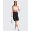 image:imageG4Free EverGoing Bermuda Shorts for Women 10  High Waisted Knee Length Athletic Casual Shorts with PocketsBlack